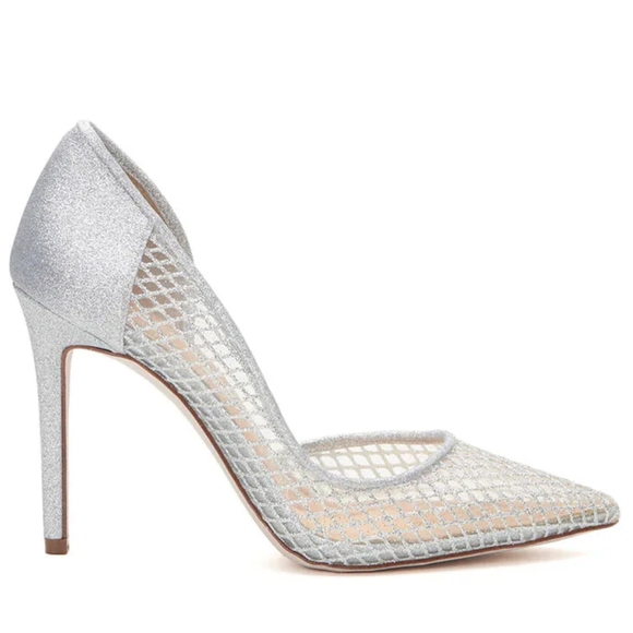 Jessica Simpson Shoes - Jessica Simpson Silver Glitter Prizma d'Orsay Pump